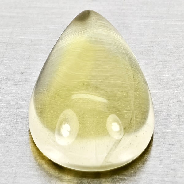 Natural Yellow Lemon Quartz 5.27 Ct. Pear Cabochon Shape 9.6 x 4.9 Mm Gemstone From Brazil (1 of 3)
