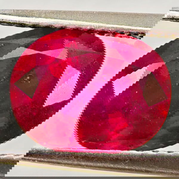 Natural Purplish Red Ruby 2.86 Ct. Oval Shape 9.2 x 7.4 Mm Gemstone From Madagascar (1 of 3)