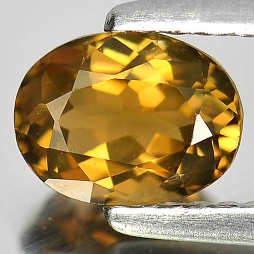 Natural Yellowish Green Tourmaline 0.90 Ct. Oval Shape 6.8 x 5 Mm Gemstone from Nigeria (1 of 3)
