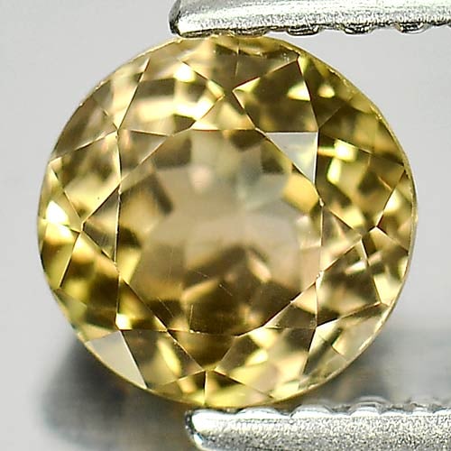 Natural Yellowish Green Tourmaline 1.02 Ct. Round Shape 5.9 Mm Gemstone from Nigeria (1 of 3)
