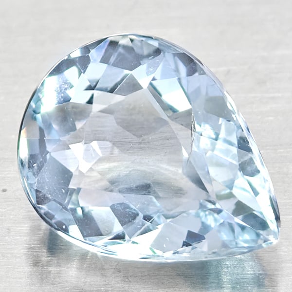 Natural Baby Blue Aquamarine 1.56 Ct. Pear Shape 9.1 x 7 Mm. Gemstones From Brazil: Product ID: 800812121 Product Name: Natural Aquamarine Weight: 1.56 CT. Size: 9.1 x 7 x 4.4 MM. Shape: Pear Shape Color: Baby Blue Clarity:VSI Luster: Good Gems Origin: Brazil Treatment: Unheated Crys