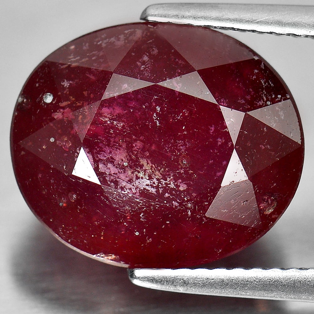 Natural Red Ruby 11.37 Ct. Oval Shape 13 x 11 Mm Gemstone from Madagascar (1 of 3)