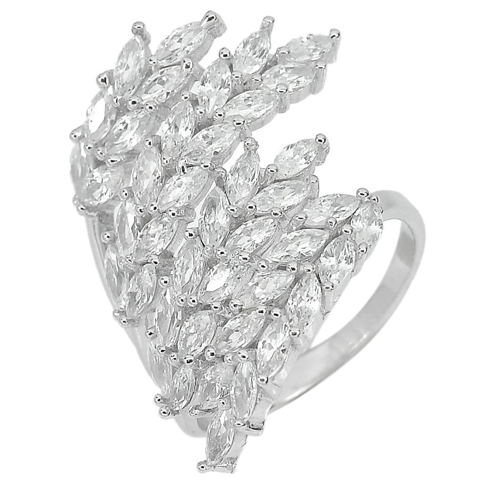 925 Sterling Silver Ring Jewelry Size 6.5 Beautiful Design 5.33 Grams: Product ID: 200108027 Product Type: 925 Sterling Silver Fine Jewelry Jewelry Weight: 5.33 Grams. Ring Size: 6.5 Resizable(Fee) Gemstones Color: White Metal: Solid Silver 92.5%. Gemstone Detail: Marqui