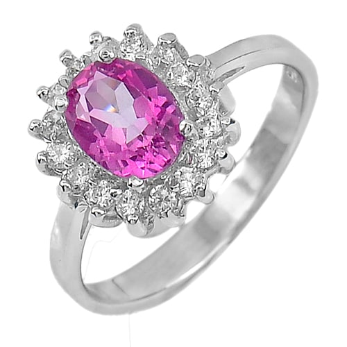 Natural Pink Topaz With 925 Sterling Silver Jewelry 2.86 Grams Ring Size 7 (1 of 3)