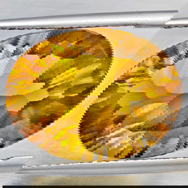 Natural Yellow Citrine 11.80 Ct. Clean Oval Concave Cut 17.9 x 13.4 Mm. Gemstone From Brazil (1 of 3)