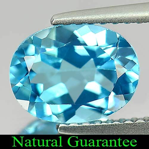 Natural Swiss Blue Topaz 2.19 Ct. Oval Shape 9.2 x 7.2 Mm Gemstone From Brazil: Product ID: 807163264 Product Name: Natural Blue Topaz Weight: 2.19 CT. Size: 9.2 x 7.2 x 4.5 MM. Shape: Oval Color: Swiss Blue Clarity:VSI Luster: Good Gems Origin: Brazil Treatment: Treated Crystal
