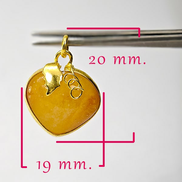 Natural Honey Jade 28.61 Ct. Heart Nickel Pendant 26 x 21 Mm. Gemstone: Product ID: 819814343 Product Name: Natural Jade Weight: 28.61 CT. Size: 20 x 19 MM. Shape: Heart Color: Brown Clarity:Opaque Luster: Good Gems Origin: Thailand Treatment: Unheated Crystal Structure: