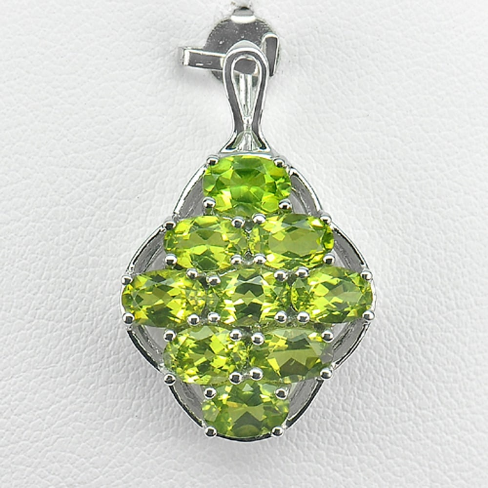 Natural Green Peridot with 925 Sterling Silver Pendant Jewelry 3.35 Grams (1 of 3)