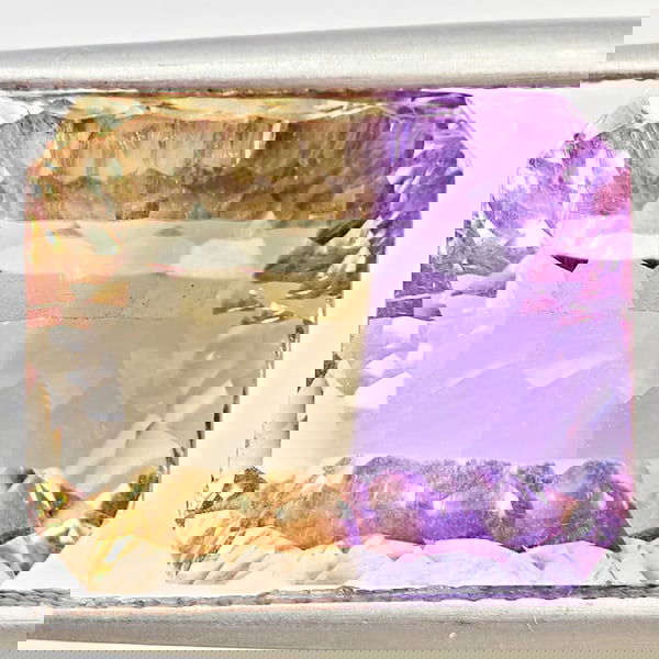 Natural Bi Color Ametrine 10.19 Ct. Octagon Concave Cut 13.7 x 11.4 Mm Gemstone from Bolivia (1 of 3)