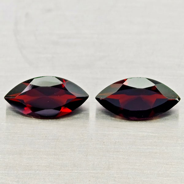 Natural Orangish Red Garnet 2.48 Ct. 2 Pcs Marquise Shape 5 x 10 Mm Gemstones from Tanzania (1 of 3)