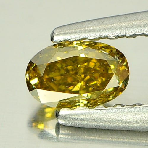 Natural Greenish Yellow Diamond 0.32 Ct. Oval Shape 4.8 x 3 Mm (1 of 3)