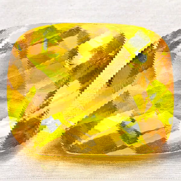 Natural Yellow Citrine 2.66 Ct. Cushion Checkerboard Cut 10.2 x 8.2 Mm Gemstone From Brazil (1 of 3)