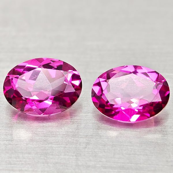 Natural Pink Topaz 2.85 Ct. 2 Pcs Oval Shape 8.1 x 6.1 Mm Gemstone From Brazil (1 of 3)