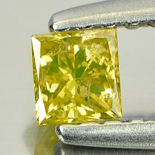 Natural Yellow Diamond 0.19 Ct. Square Princess Cut 3.2 Mm: Product ID: 802103841 Product Name: Natural Enhanced Diamond Weight: 0.19 CT. Size: 3.2 x 3.1 x 2.4 MM. Shape: Square Princess Cut Color: Yellow Clarity:SI1 Luster: Good Gems Origin: Belgium Treatment