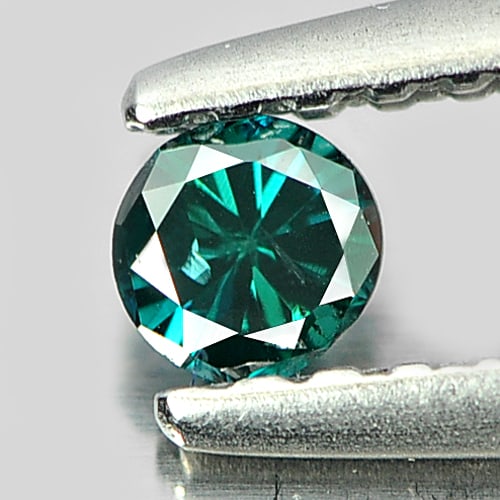 Natural Green Blue Diamond 0.10 Ct. 2.9 Mm. Round Shape 2.9 Mm (1 of 3)