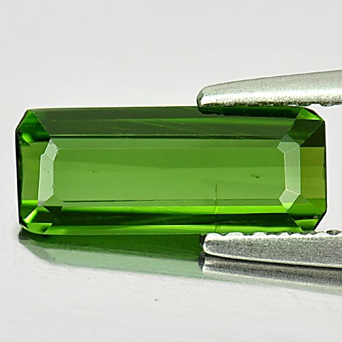 Natural Green Tourmaline 1.18 Ct. Octagon Shape 10.8 x 4.4 Mm Gemstone from Nigeria (1 of 3)