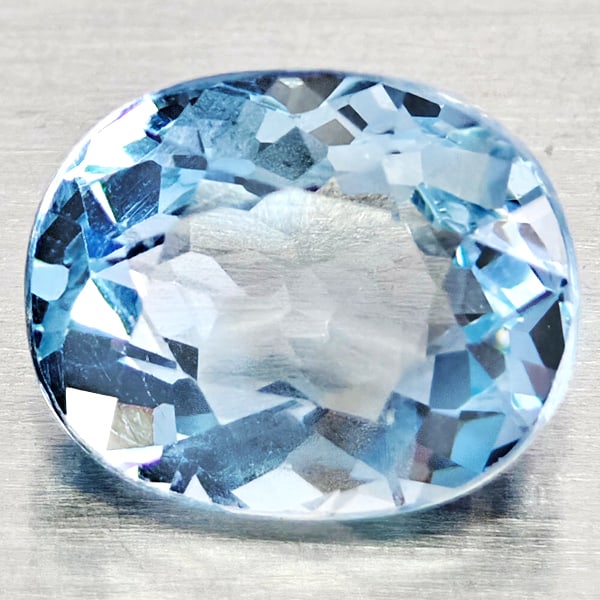 Natural Baby Blue Aquamarine 1.05 Ct. Oval Shape 7.2 x 5.9 Mm Gemstone From Brazil (1 of 3)