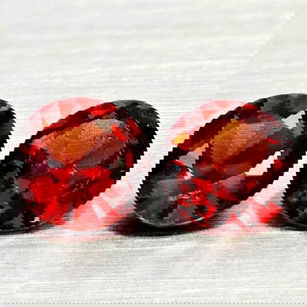 Natural Orangish Red Garnet 1.17 Ct. 2 Pcs Round Shape 5.1 Mm Gemstones from Tanzania (1 of 3)