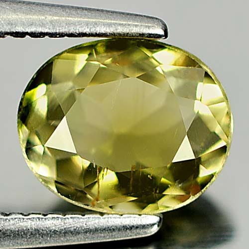 Natural Greenish Yellow Tourmaline 0.83 Ct. Oval Shape 6.9 x 5.7 Mm Gemstone from Nigeria (1 of 3)