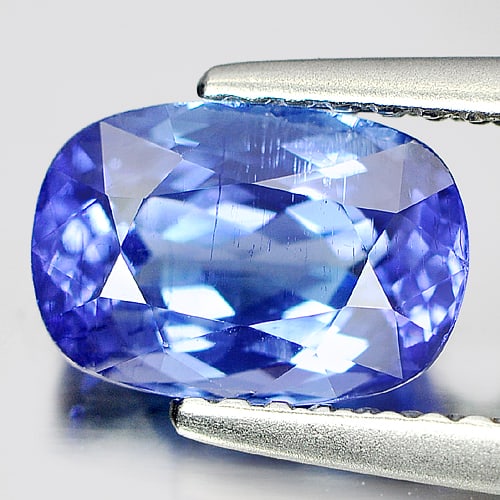 Natural Violetish Blue Tanzanite 1.73 Ct. Cushion Shape 8.4 x 5.8 Mm Gemstone from Tanzania (1 of 3)