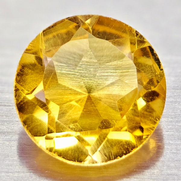 Natural Yellow Citrine 1.09 Ct. Round Shape 7 Mm. Gemstone from Brazil (1 of 3)