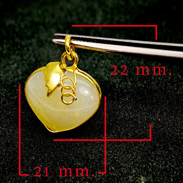 Natural Multi-Color Jade 30.18 Ct. Heart Nickel Pendant 22 x 21 Mm. Gemstone From Thailand: Product ID: 819814409 Product Name: Natural Jade Weight: 30.18 CT. Size: 22 x 21 x 11 MM. Shape: Heart Cabochon Color: Multi-Color Clarity:Opaque Luster: Good Gems Origin: Thailand Treatment: Unheated