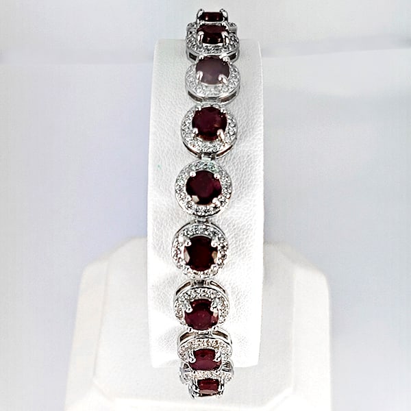 Natural Red Ruby 952 Sterling Silver Jewelry 11.12 Grams Bracelet Length 8 Inch. (1 of 3)