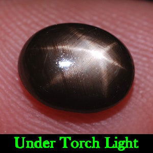 Natural Black Star Sapphire 2.90 Ct. Oval Cabochon Shape 8.8 x 6.8 Mm Gemstone From Thailand: Product ID: 806136366 Product Name: Natural Star Sapphire Weight: 2.90 CT. Size: 8.8 x 6.8 x 4 MM. Shape: Oval Cabochon Color: Black Clarity:Opaque Luster: Good 6 Rays Star Gems Origin: Thailand Treat