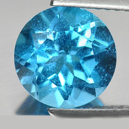 Natural Swiss Blue Topaz 3.27 Ct. Round Shape 9.1 Mm Gemstone From Brazil (1 of 3)