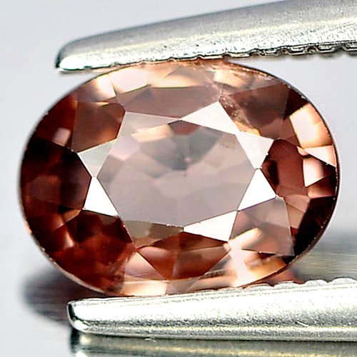 Natural Brownish Pink Zircon 0.96 Ct. Oval Shape 7 x 5.2 Mm Gemstone From Cambodia (1 of 3)