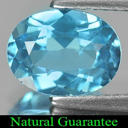 Natural Swiss Blue Topaz 1.98 Ct. Oval Shape 9 x 7 Mm Gemstone From Brazil: Product ID: 807161359 Product Name: Natural Blue Topaz Weight: 1.98 CT. Size: 9 x 7 x 4.2 MM. Shape: Oval Color: Swiss Blue Clarity:VSI Luster: Good Gems Origin: Brazil Treatment: Treated Crystal Stru