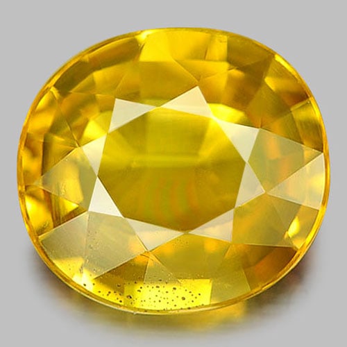 Certified Natural Yellow Sapphire 2.62 Ct. Oval Shape 8.34 x 9.10 Mm. Gemstone From Thailand (1 of 4)