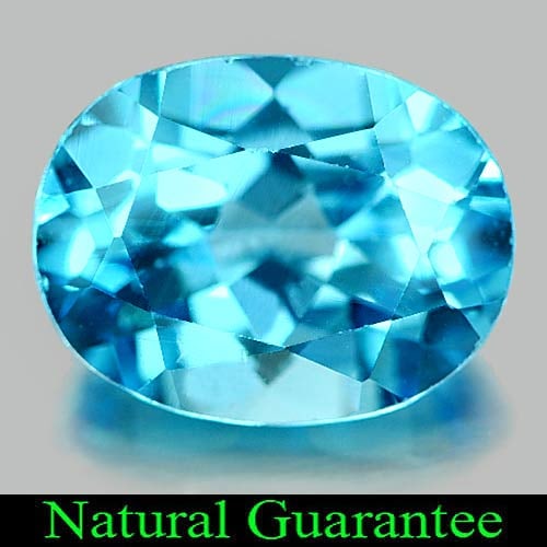 Natural Swiss Blue Topaz 2.31 Ct. Oval Shape 9.2 x 7.1 Mm Gemstone from Brazil: Product ID: 807163241 Product Name: Natural Blue Topaz Weight: 2.31 CT. Size: 9.2 x 7.1 x 4.9 MM. Shape: Oval Color: Swiss Blue Clarity:VSI Luster: Good Gems Origin: Brazil Treatment: Treated Crystal