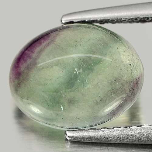 Natural Multi Color Fluorite 2.74 Ct. Oval Cabochon Shape 9.8 x 7.8 Mm Gemstone from Brazil (1 of 3)