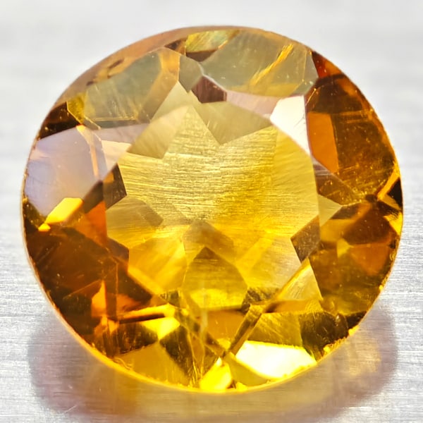 Natural Yellow Citrine 1.22 Ct. Round Shape 7 Mm. Gemstone from Brazil (1 of 3)