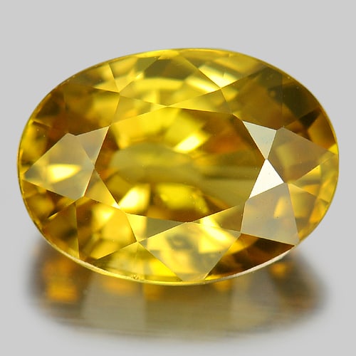 Natural Yellow Zircon 4.36 Ct. VVS Oval Shape 10.4 x 7.6 Mm. Gemstone From Cambodia (1 of 3)