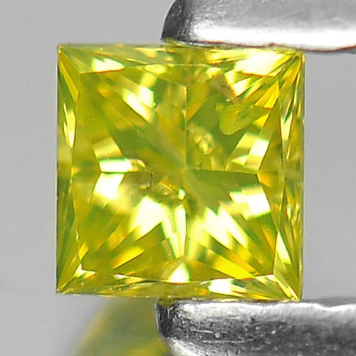 Natural Yellow Diamond 0.14 Ct. Square Princess Cut 3 x 2 Mm (1 of 3)