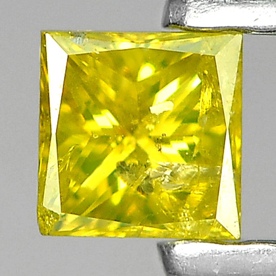 Natural Yellow Diamond 0.11 Ct. Square Princess Cut 2.7 x 2.6 Mm. (1 of 3)