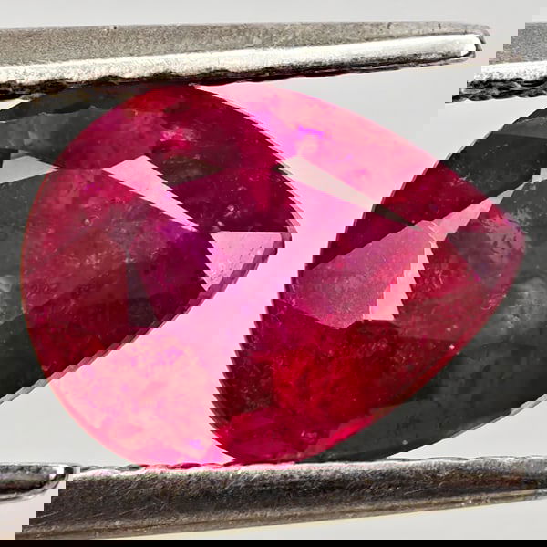 Natural Purplish Red Ruby 2.34 Ct. Pear Shape 8.7 x 7 Mm Gemstone From Madagascar (1 of 3)