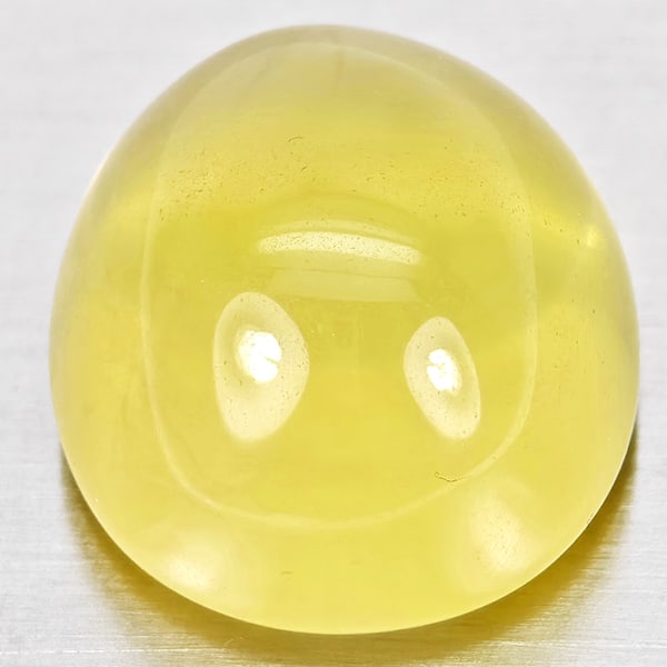 Natural Yellow Lemon Quartz 23.78 Ct. Oval Cabochon Shape 18.6 x 15.9 Mm Gemstone from Brazil (1 of 3)