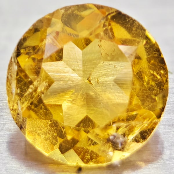 Natural Yellow Citrine 0.95 Ct. Round Shape 7 Mm. Gemstone from Brazil (1 of 3)
