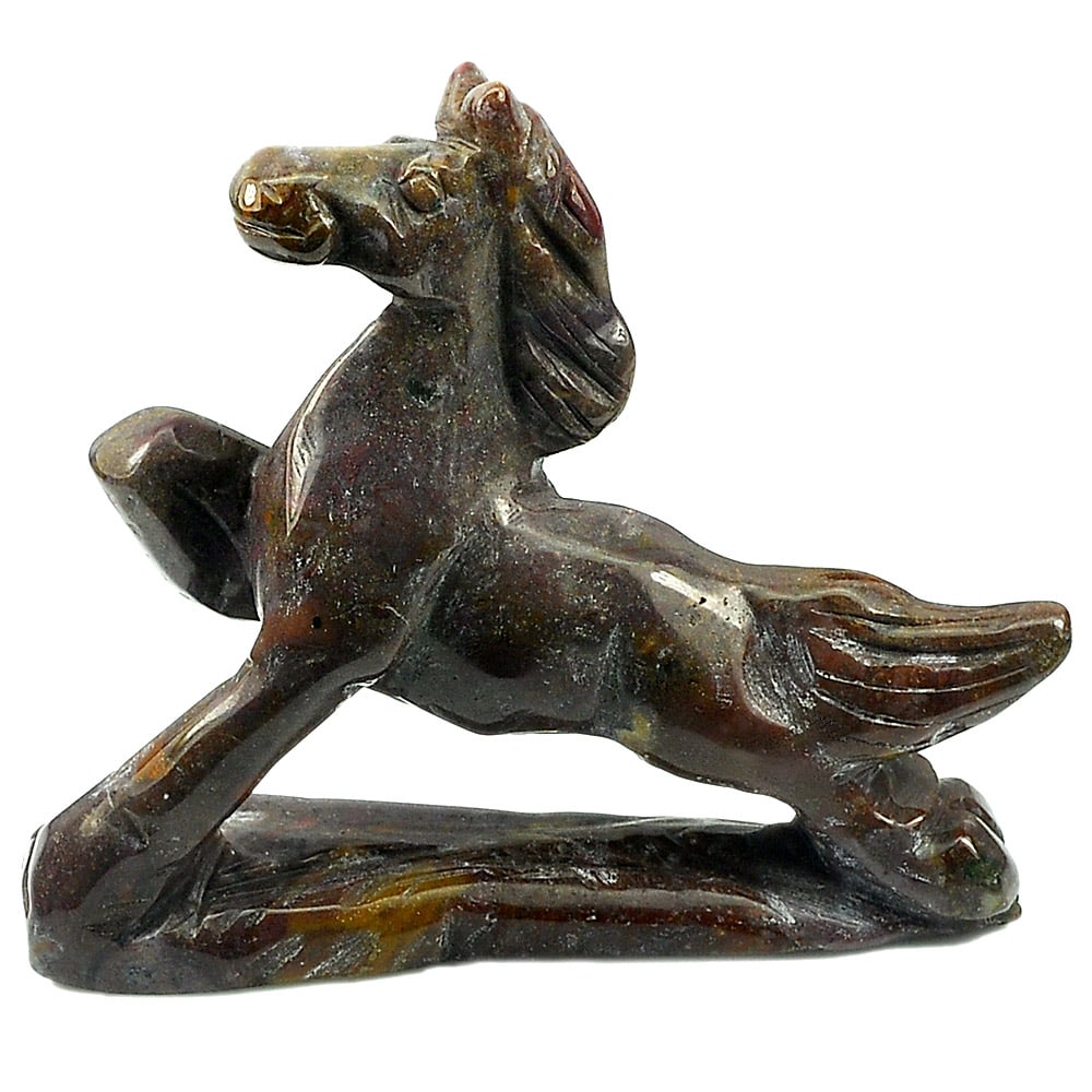 Natural Multi-Color Red Jasper 297.36 Ct. Horse Carving Shape 73 x 66 Mm Gemstone from Madagascar: Product ID: 807804850 Product Name: Natural Jasper Weight: 297.36 CT. Size: 73 x 66 x 19 MM. Shape: Horse Carving Color: Multi-Color Clarity:Opaque Luster: Good Gems Origin: Madagascar Treatment: Unhe