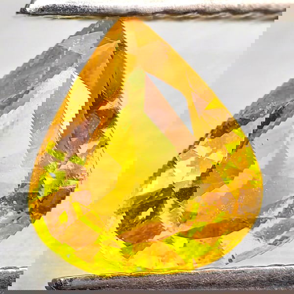 Natural Yellow Sapphire 1.26 Ct. Pear Shape 7.4 x 6.5 Mm Gemstone From Thailand (1 of 3)