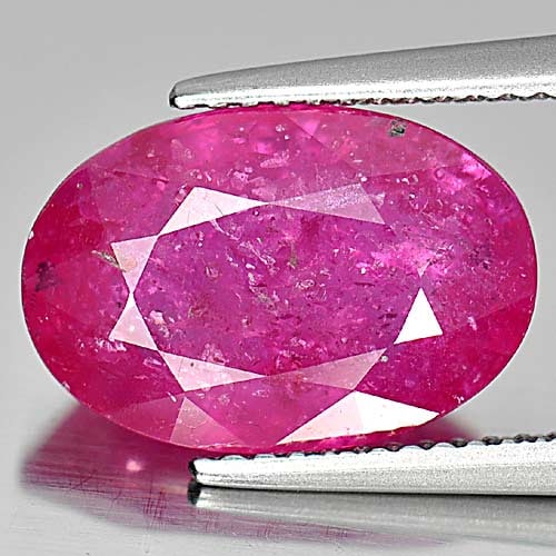 Natural Red Pink Ruby 6.43 Ct. Oval Shape 15.3 x 9.2 Mm Gemstone from Mozambique (1 of 3)