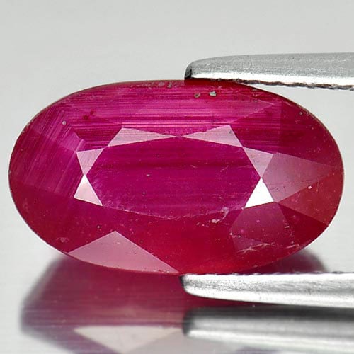 Natural Red Ruby 6.51 Ct. Oval Shape 13.6 x 7.9 Mm. Gemstone From Mozambique (1 of 3)