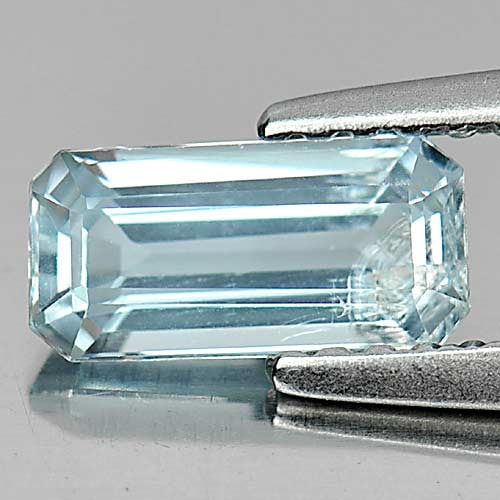 Natural Baby Blue Aquamarine 0.79 Ct. Octagon Shape Gemstone from Brazil: Product ID: 800811449 Product Name: Natural Aquamarine Weight: 0.79 CT. Size: 8.2 x 4 x 3.2 MM. Shape: Octagon Color: Light Blue Clarity:SI1 Luster: Good Gems Origin: Brazil Treatment: Unheated Crysta