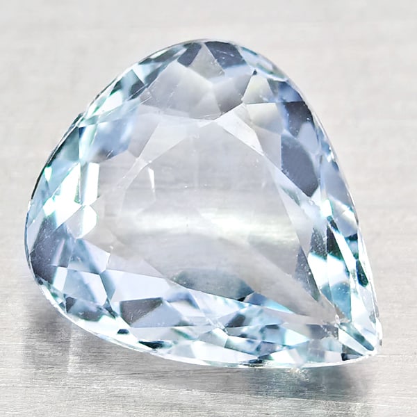 Natural Baby Blue Aquamarine 1.21 Ct. Pear Shape 8.4 x 7.3 Mm Gemstone From Brazil (1 of 3)