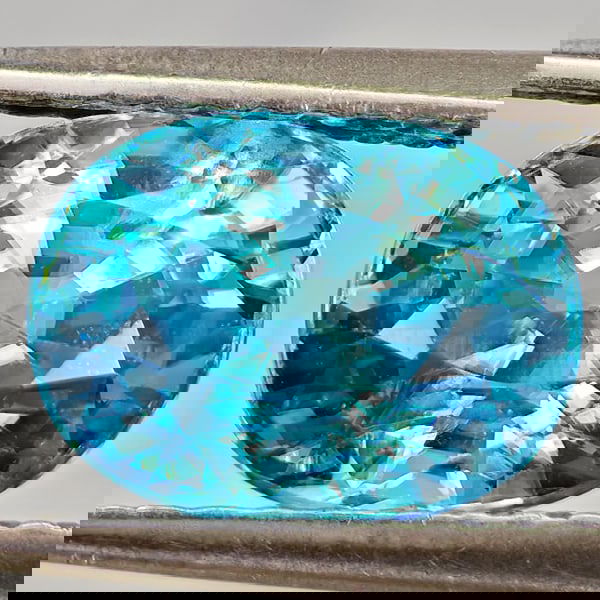 Natural Blue Zircon 2.97 Ct. Oval Shape 8.3 x 6.3 Mm Gemstone From Cambodia (1 of 3)