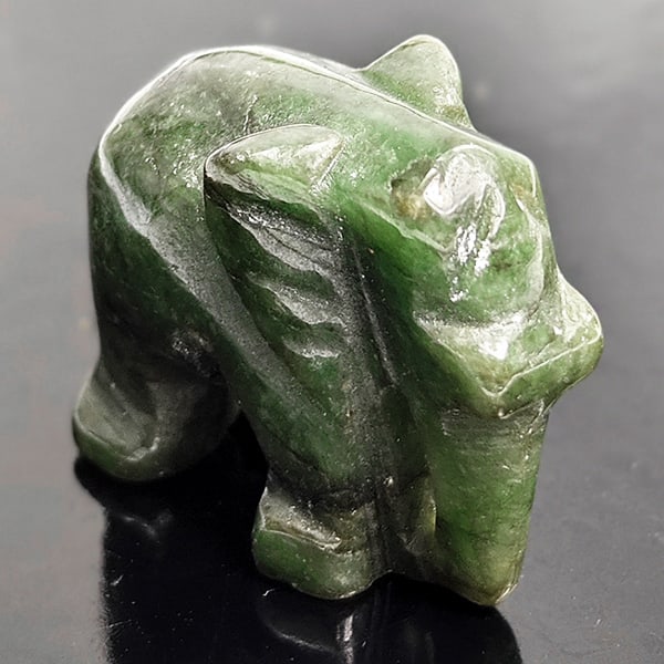 Natural Multi Color Jade 57.52 Ct. Elephant Carving Size 17 x 30 Mm. Gemstone from Thailand (1 of 3)