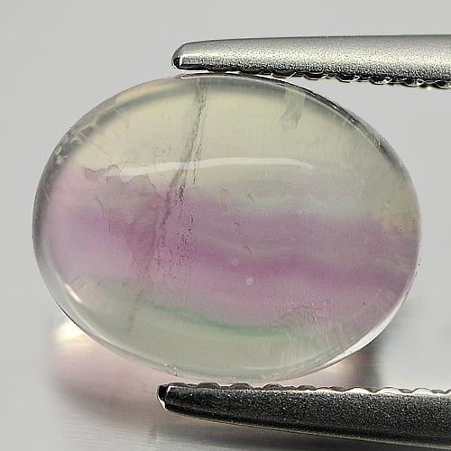 Natural Multi Color Fluorite 3.36 Ct. Oval Cabochon Shape 10 x 8 Mm Gemstone From Brazil (1 of 3)